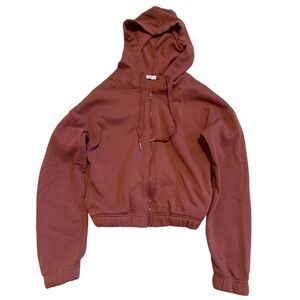 💜 Ardene Mauve Cropped Zip-Up Hoodie Sweatshirt XS